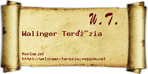 Walinger Terézia névjegykártya